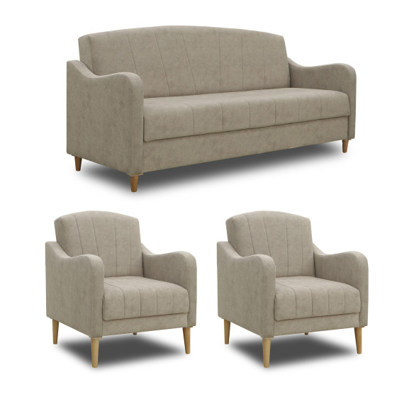 გარნიტური HOBEL UTA 3+1+1 F/R CREAM JAGUAR 3 (4)