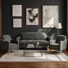 გარნიტური HOBEL UTA 3+1+1 GREY MONACO 14 (4)