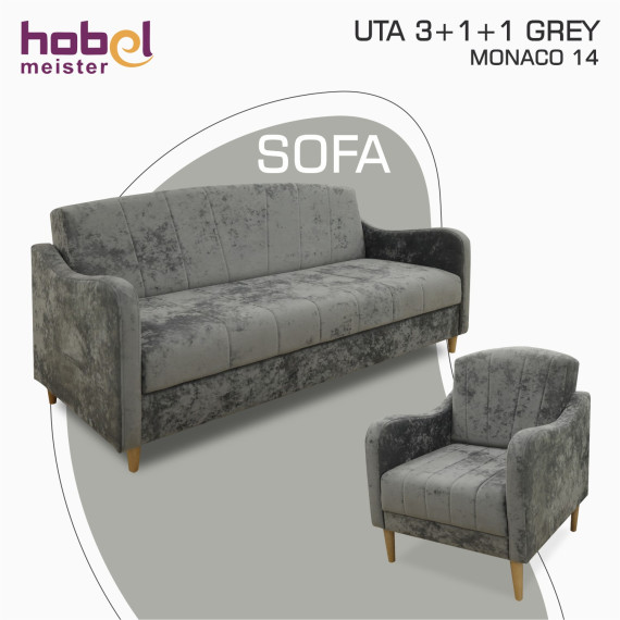 გარნიტური HOBEL UTA 3+1+1 GREY MONACO 14 (4)
