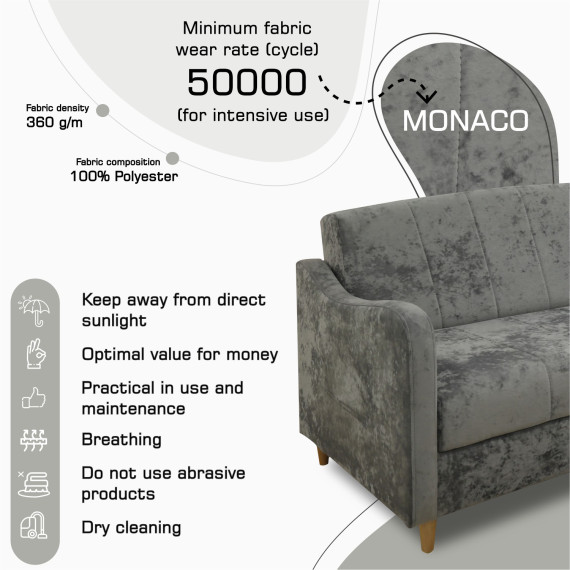 გარნიტური HOBEL UTA 3+1+1 GREY MONACO 14 (4)