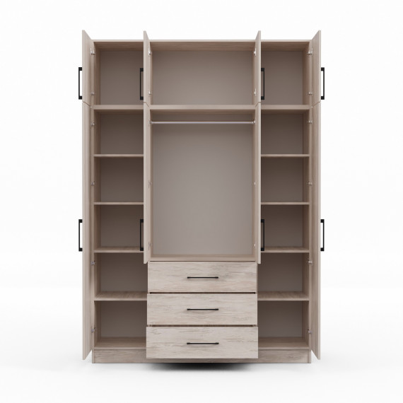 ტანსაცმლის კარადა HOBEL EX-B37 UZ-819 BLACK K083 (7)