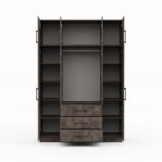 платяной шкаф HOBEL EX-B37 UZ-819 BLACK K539 (7)