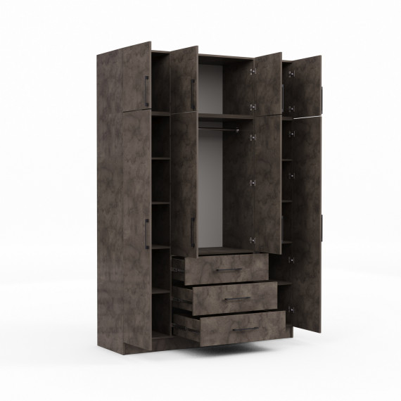 ტანსაცმლის კარადა HOBEL EX-B37 UZ-819 BLACK K539 (7)