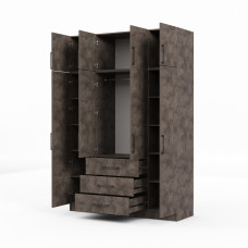 платяной шкаф HOBEL EX-B37 UZ-819 BLACK K539 (7)