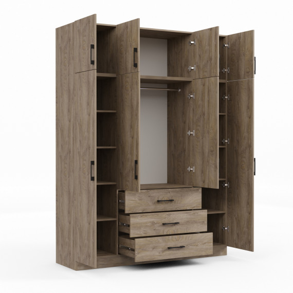 ტანსაცმლის კარადა HOBEL EX-B38 UZ-819 BLACK K105 (7)