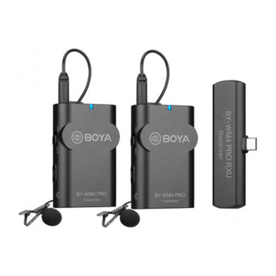 მიკროფონი BOYA BY-WM4 PRO-K6 2.4 GHZ WIRELESS MICROPHONE SYSTEM FOR ANDROID AND OTHER TYPE-C DEVICES (BK)