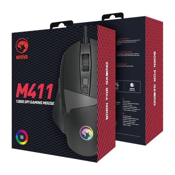 კომპიუტერული მაუსი MARVO M411 WIRED GAMING