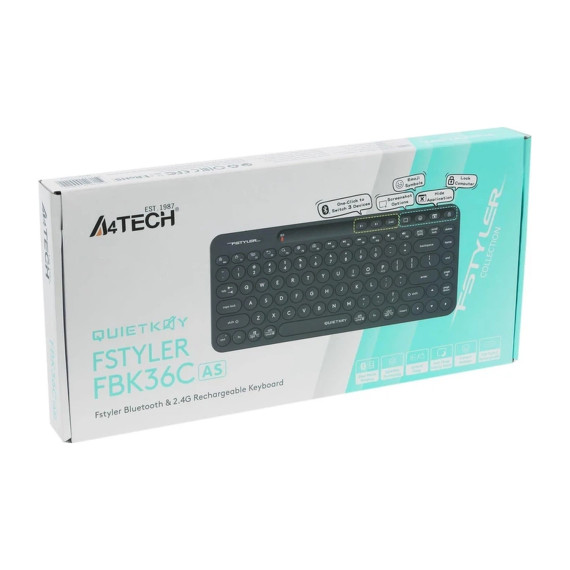 კლავიატურა A4TECH A4TECH FSTYLER FBK36C AS BLUETOOTH & 2.4G KEYBOARD BLACK