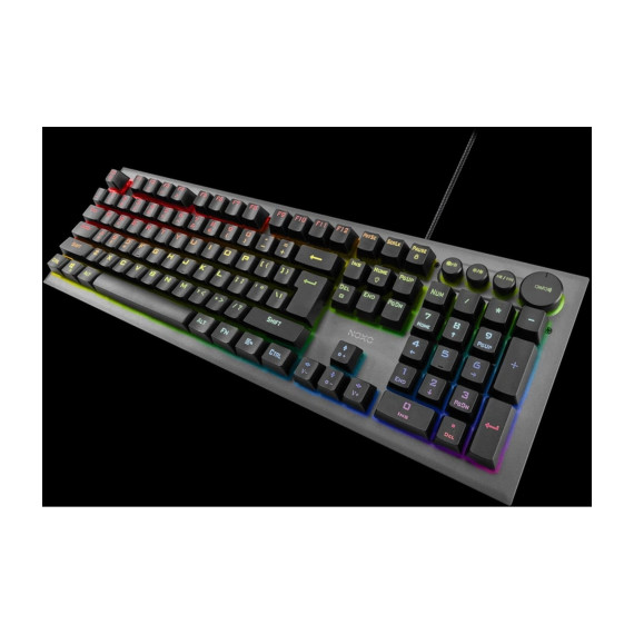 კლავიატურა NOXO NOXO CONQUEROR MECHANICAL RAINBOW BACKLIT GAMING KEYBOARD BLUE SWITCH EN/RU BLACK
