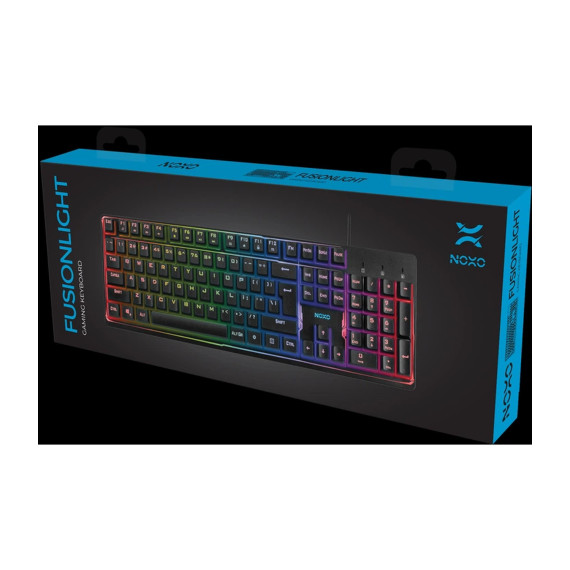 კლავიატურა NOXO NOXO FUSIONLIGHT RAINBOW BACKLIT GAMING KEYBOARD EN/RU BLACK
