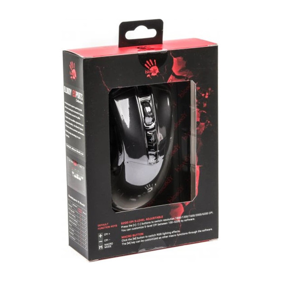 კომპიუტერული მაუსი A4TECH A4TECH BLOODY ES9 PRO ESPORT RGB GAMING MOUSE STONE BLACK