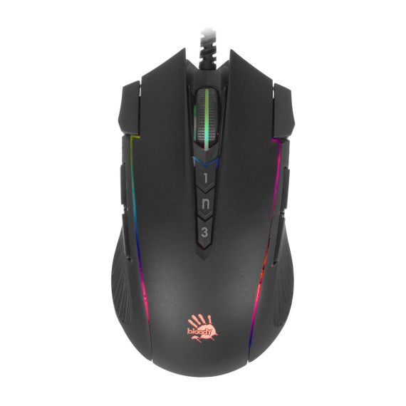 კომპიუტერული მაუსი A4TECH A4TECH BLOODY J90S 2-FIRE RGB GAMING MOUSE STONE BLACK