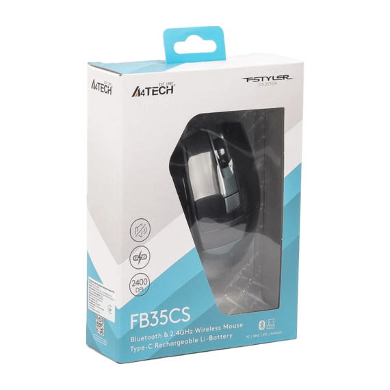 კომპიუტერული მაუსი A4TECH A4TECH FSTYLER FB35CS BLUETOOTH & WIRELESS RECHARGEABLE MOUSE MIDNIGHT GREEN
