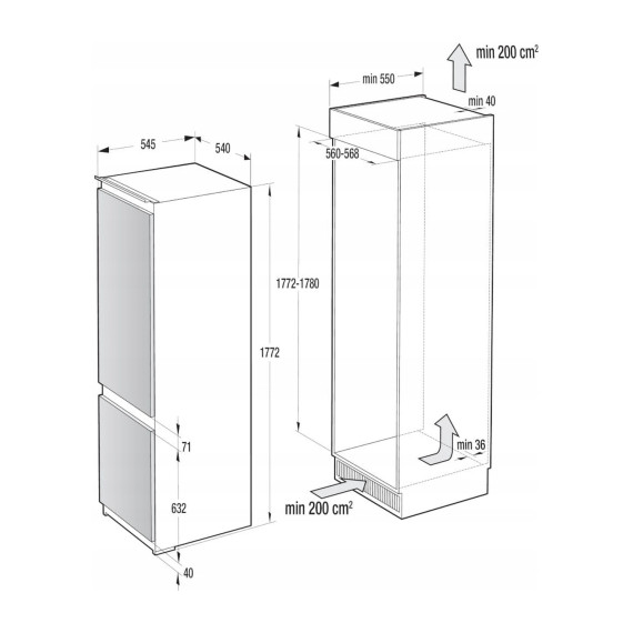 ჩასაშენებელი მაცივარი GORENJE NRKI418EP1