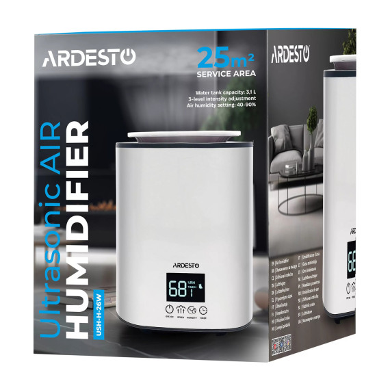 ჰაერის დამატენიანებელი და გამწმენდი ARDESTO USH-H-26W