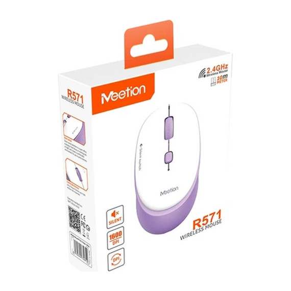 კომპიუტერული მაუსი MEETION R571 PURPLE/WHITE