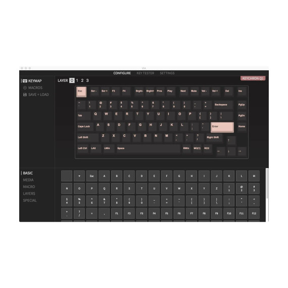 კლავიატურა KEYCHRON Q1 84KEY GATERON G PRO BROWN BLUE