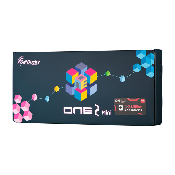 კლავიატურა DUCKY ONE 2 MINI CHERRY RED RGB LED UA/RU BLACK-WHITE