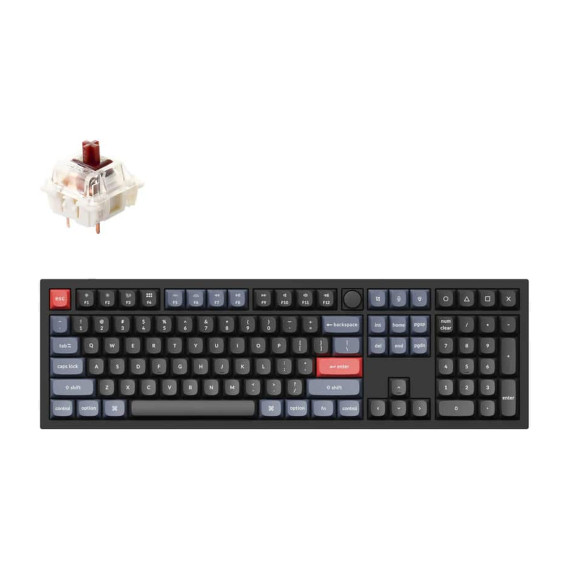 კლავიატურა KEYCHRON Q6 104KEY GATERON G PRO BROWN EN RGB BLACK