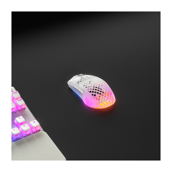 კომპიუტერული მაუსი STEELSERIES AEROX 3 RGB USB-A/WL/BT GHOST
