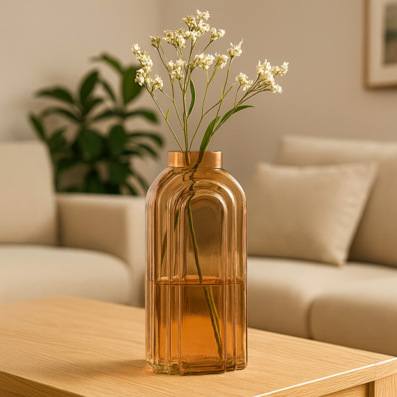ვაზა KOOPMAN AMBER 18CM ARC 2ASS
