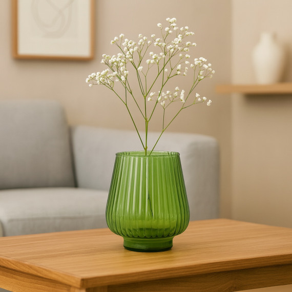 ვაზა KOOPMAN GLASS 165XH185MM STRIPES (233613)