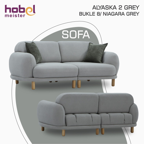 დივანი HOBEL ALYASKA 2 GREY BUKLE 8/ NIAGARA GREY (2)