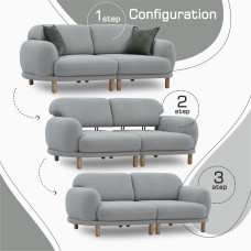 sofa HOBEL ALYASKA 2 GREY BUKLE 8/ NIAGARA GREY (2)