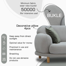 sofa HOBEL ALYASKA 2 GREY BUKLE 8/ NIAGARA GREY (2)