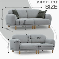 sofa HOBEL ALYASKA 2 GREY BUKLE 8/ NIAGARA GREY (2)