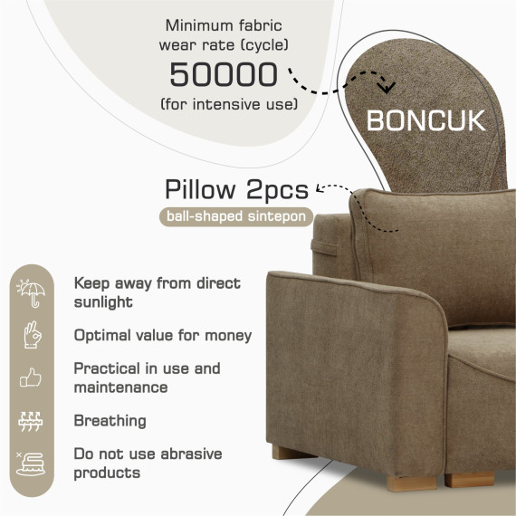სავარძელი HOBEL BELONA 1  F/R LIGHT BROWN BONCUK 7 (3)