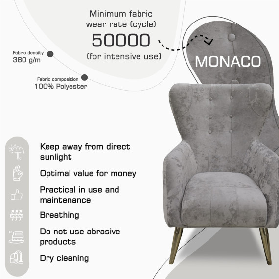 სავარძელი HOBEL CLARA KAX-0433 LIGHT CAPPUCCINO MONACO 4 (1)