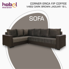 sofa HOBEL CORNER ERICA F/P COFFEE V460/ DARK BROWN JAGUAR 18 L (6)