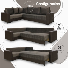 sofa HOBEL CORNER ERICA F/P COFFEE V460/ DARK BROWN JAGUAR 18 L (6)
