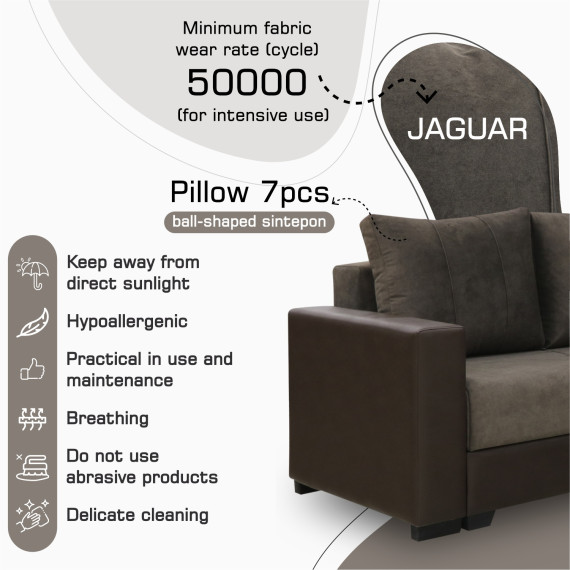 დივანი HOBEL CORNER ERICA F/P COFFEE V460/ DARK BROWN JAGUAR 18 L (6)