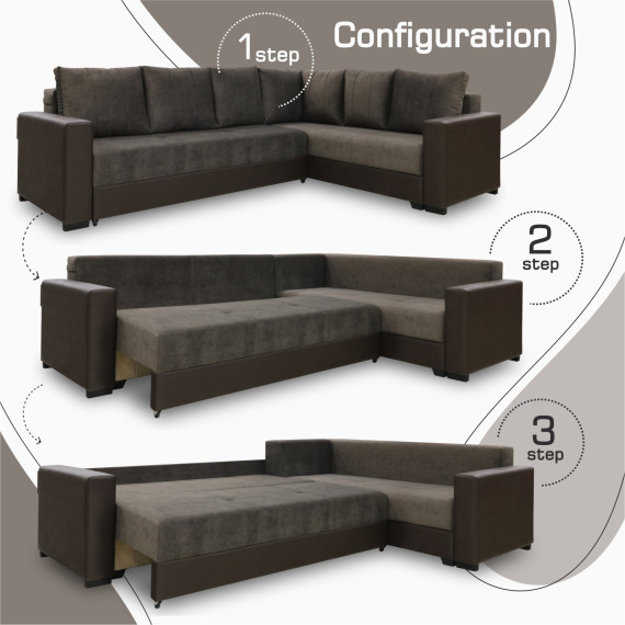 დივანი HOBEL CORNER ERICA F/P COFFEE V460/ DARK BROWN JAGUAR 18 R (6)