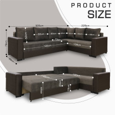 დივანი HOBEL CORNER ERICA F/P COFFEE V460/ DARK BROWN JAGUAR 18 R (6)