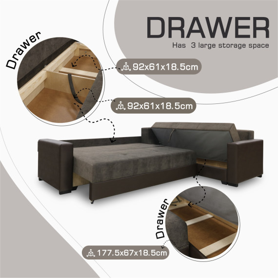 დივანი HOBEL CORNER ERICA F/P COFFEE V460/ DARK BROWN JAGUAR 18 R (6)