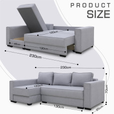 sofa HOBEL CORNER LIZA PLUS F/P LIGHT GREY SCANDI 17 L (5)