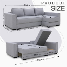 დივანი HOBEL CORNER LIZA PLUS F/P LIGHT GREY SCANDI 17 R (5)