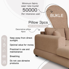 диван HOBEL CORNER SIDNEY PLUS F/Z LIGHT BROWN BUKLE 5 L (3)