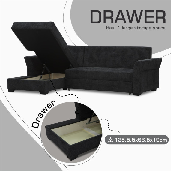 დივანი HOBEL CORNER TEXAS F/P DARK GREY BEATTO 1078 L (5)