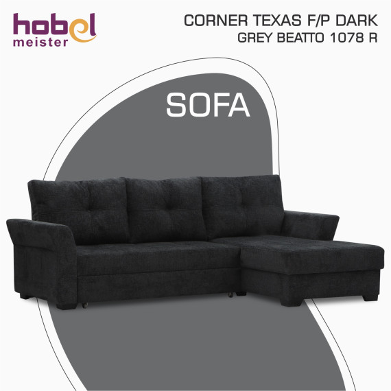 დივანი HOBEL CORNER TEXAS F/P DARK GREY BEATTO 1078 R (5)