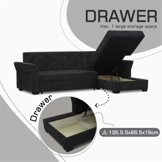 დივანი HOBEL CORNER TEXAS F/P DARK GREY BEATTO 1078 R (5)