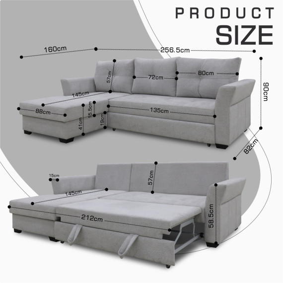 დივანი HOBEL CORNER TEXAS F/P LIGHT GREY BEATTO 1069 L (5)