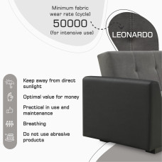 გარნიტური HOBEL MODERN LUX 3+1+1 F/R BLACK 4503/ DARK GREY LEONARDO 15 (4)
