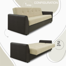 гарнитур HOBEL MODERN LUX 3+1+1 F/R BROWN 3673/ CREAM LEONARDO 3 (4)