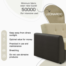 гарнитур HOBEL MODERN LUX 3+1+1 F/R BROWN 3673/ CREAM LEONARDO 3 (4)