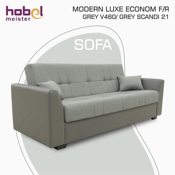 დივანი HOBEL MODERN LUXE ECONOM F/R GREY V460/ GREY SCANDI 21 (2)