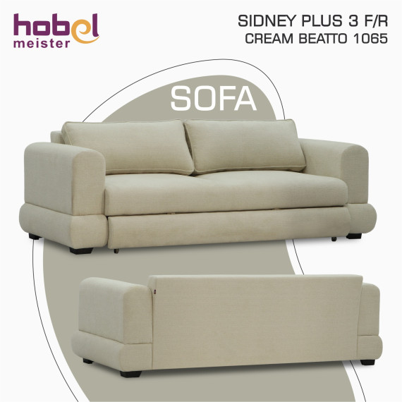დივანი HOBEL SIDNEY PLUS 3 F/R CREAM BEATTO 1065 (2)